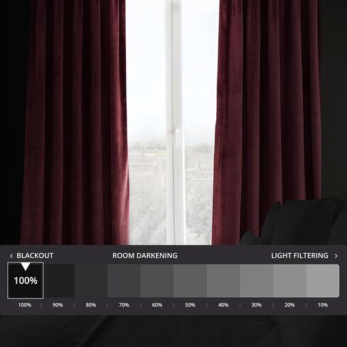 ستائر/ستائر تعتيم مخملية بنصف السعر من HPD - بطول 96 بوصة، ستارة تعتيم واحدة مطوية لغرفة المعيشة وغرفة النوم - 25 عرض × 96 طول، أبيض بورسلين in Saudi Arabia