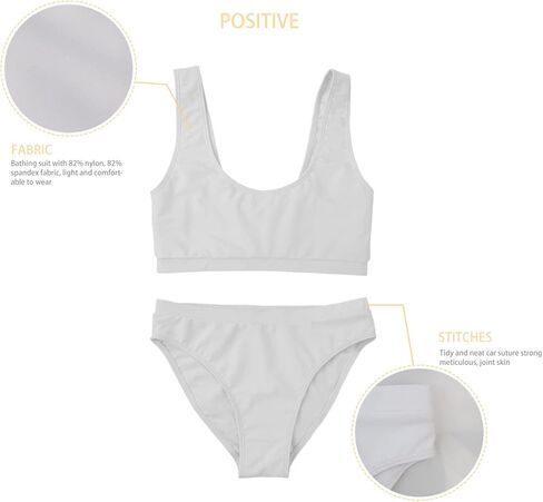 طقم بيكيني نسائي برقبة واسعة وملابس سباحة رياضية مكونة من قطعتين in Kuwait