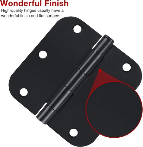 100 Pack Door Hinges Satin Chrome 3.5 Inch 5/8" Radius 3 1/2 Interior Door Hinges Like Brushed Nickel 3.5" Rounded Bifold Standard Bedroom Indoor Door Hinges for Doors Dorm Indoor Garage Factory in Kuwait