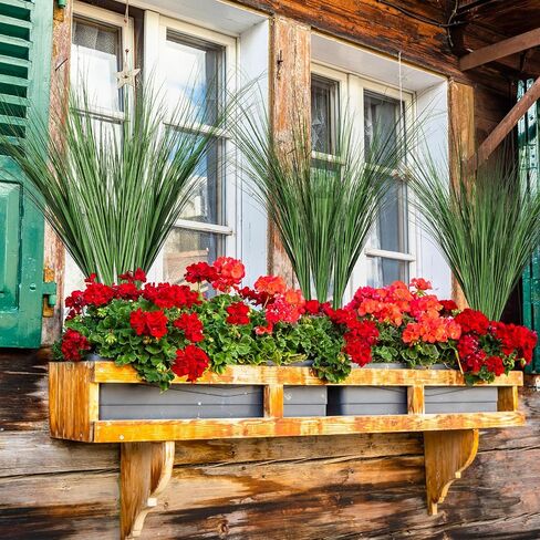 Tigeen 12 Pcs Artificial Plants Tall Onion Grass 33 Inch Greenery UV Resistant Outdoor Faux Tall Grass Plants for Home Indoor Outdoor Fake Shrubs Flowers Room Vase Planters Decor (Autumn Yellow) in Saudi Arabia