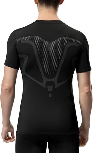Men's Compression Baselayer Short Sleeve Sports Athletic Workout T-Shirts Dry Fit Muscle Shirts 2 Pack in Kuwait