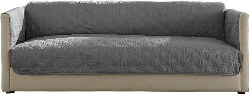 غطاء أريكة SureFit Gemma X-Large واقي الأثاث، أغطية أثاث واقية للحيوانات الأليفة من الألياف الدقيقة المقاومة للماء مع ظهر مانع للانزلاق، أغطية أريكة قابلة للغسل في الغسالة، غطاء أثاث فردي رمادي داكن in Kuwait