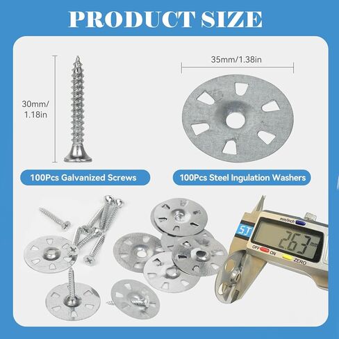 مجموعة أدوات تثبيت ألواح الرغوة، مجموعة أدوات تثبيت ألواح الرغوة، غسالات فولاذية مجلفنة ومسامير من الفولاذ المقاوم للصدأ لتركيب ألواح ألواح الرغوة 100 قطعة TXZWJZ in Kuwait