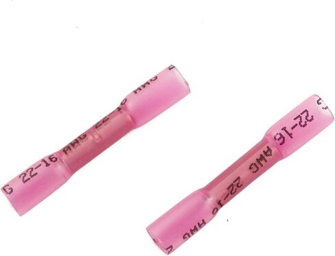 40pcs Heat Shrink Butt Terminals Red Electrical Wire Crimp Heat Shrink Connector Waterproof Wire Terminals Connectors 22-16AWG in Saudi Arabia