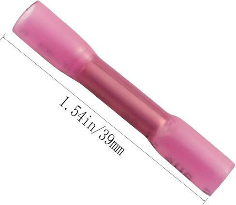 40pcs Heat Shrink Butt Terminals Red Electrical Wire Crimp Heat Shrink Connector Waterproof Wire Terminals Connectors 22-16AWG in Saudi Arabia