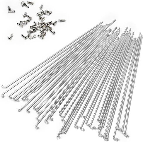 BaveL 36 Pcs 14G J Bend Bicycle Stainless Steel Spokes (70 mm-90 mm),Cycle Spokes with Brass Nipples,Mountain Bike Stainless Spokes,for MTB,Ebike,City Bikes-Replacement/Repair Spokes in Saudi Arabia