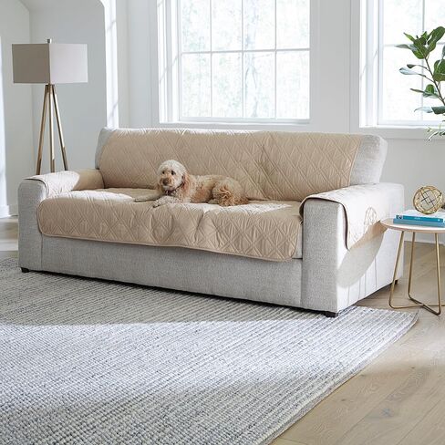 غطاء أريكة SureFit Gemma X-Large واقي الأثاث، أغطية أثاث واقية للحيوانات الأليفة من الألياف الدقيقة المقاومة للماء مع ظهر مانع للانزلاق، أغطية أريكة قابلة للغسل في الغسالة، غطاء أثاث فردي رمادي داكن in Kuwait