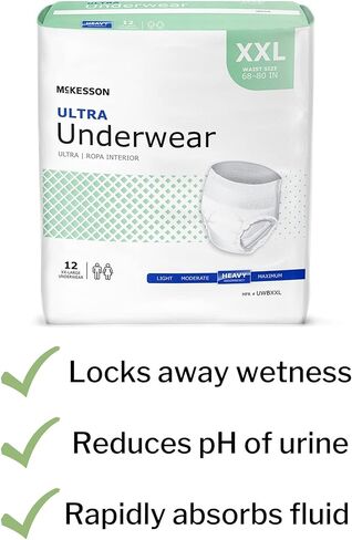 McKesson Ultra Underwear, Incontinence, Heavy Absorbency, XL, 56 Count in Kuwait