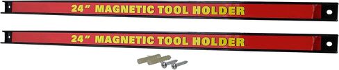 قضبان حامل الأدوات المغناطيسية RamPro 2 مقاس 24 بوصة، مجموعة رفوف تنظيم أدوات تخزين مغناطيسية معدنية قوية للغاية | للمفكات والكماشة والمفاتيح والسكاكين والمقص والمزيد (يتضمن براغي التثبيت) in Kuwait