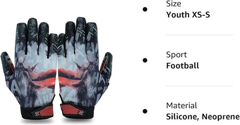 Clown Football Gloves-Tacky Grip Youth & Adult Football Gloves-Football Gloves Men-Extremely Sticky Football Receiver Gloves-Flag Football Gloves-Cool Football Gloves in Saudi Arabia