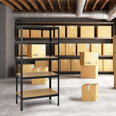 Tangkula 72" Storage Shelves, Heavy Duty Steel Frame 5-Tier Garage Shelf, Metal Multi-Use Storage Shelving Unit for Home/Office/Dormitory/Garage in Saudi Arabia
