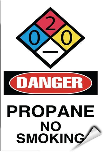 Danger Propane No Smoking Danger Hazard Sign Flammable Label Decal Sticker 9 inches x 12 inches in Saudi Arabia
