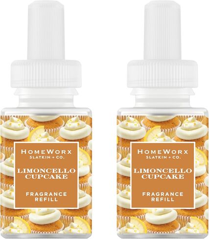 Pura and Homeworx - إعادة تعبئة موزع عطور المنزل الذكي - رائحة منزلية - ما يصل إلى 120 ساعة من العطر لكل قارورة - عطر ناشر نظيف وآمن - عبوتين - ليمونسيلو كب كيك in Kuwait