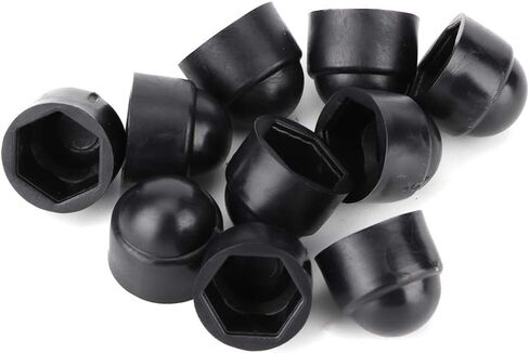 10 قطع 15 ملم/0.59 بوصة أغطية حماية مسمار الجوز، غطاء حماية M8 غطاء بلاستيكي سداسي مسامير صواميل غطاء رأس ملحق، أسود in Kuwait