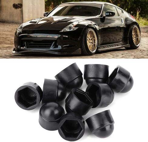 10 قطع 15 ملم/0.59 بوصة أغطية حماية مسمار الجوز، غطاء حماية M8 غطاء بلاستيكي سداسي مسامير صواميل غطاء رأس ملحق، أسود in Kuwait