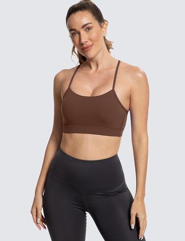 MathCat Y Back Sports Bra for Women, Padded Racerback Sports Bra Tank Top, Spaghetti Thin Strap Workout Yoga Bra in Kuwait