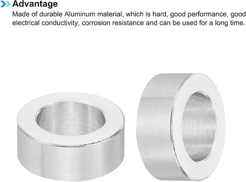 PATIKIL M12 Aluminum Spacers, 5 Pcs Metal Spacer Aluminum 12.5mm ID x 20mm OD x 8mm L Aluminum Spacer Screw Standoff Round for 1/2inch or M12 Screw Bolts in Saudi Arabia