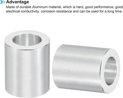 PATIKIL M12 Aluminum Spacers, 5 Pcs Metal Spacer Aluminum 12.5mm ID x 20mm OD x 8mm L Aluminum Spacer Screw Standoff Round for 1/2inch or M12 Screw Bolts in Saudi Arabia