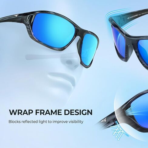نظارات شمسية رياضية مستقطبة من KastKing Dugan للرجال والنساء، مثالية للقيادة والصيد وركوب الدراجات والجري والحماية من الأشعة فوق البنفسجية in Kuwait