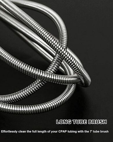 فرشاة تنظيف أنبوب CPAP، 7 أقدام مرنة و7 بوصات فرشاة سلكية من الفولاذ المقاوم للصدأ محمولة 2 في 1، فرشاة تنظيف خرطوم CPAP وفرشاة قناع لأنبوب CPAP القياسي 22 مم 19 مم in Saudi Arabia