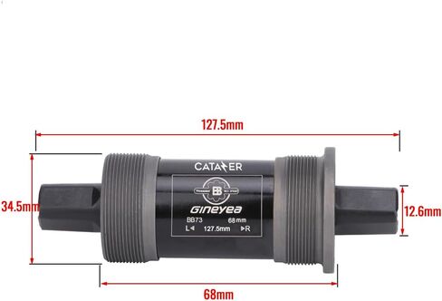 Bicycle Bottom Bracket Square Taper BSA 68mm x 103/107110.5/113/116/118/120/122.5/124.5/127.5mm Compatible with Shimano BB-UN26/BB-300/BB-100/BB-101 in Kuwait