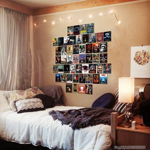 KULIYOLI 50PCS Classic Horror Movie Poster Wall Collage Kit Aesthetic Pictures Collage Vintage Film Photo Wall Home Theater Room Dorm Bedroom Wall Decor 4" x 6" in Saudi Arabia