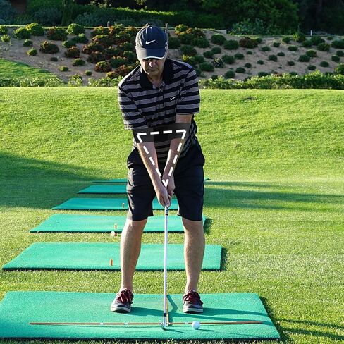 2 قطعة من أدوات تدريب أرجوحة الجولف، شريط الذراع المستقيم، مدرب أرجوحة الجولف، يساعد على تصحيح الذراع، للمبتدئين في الجولف (أسود) in Kuwait
