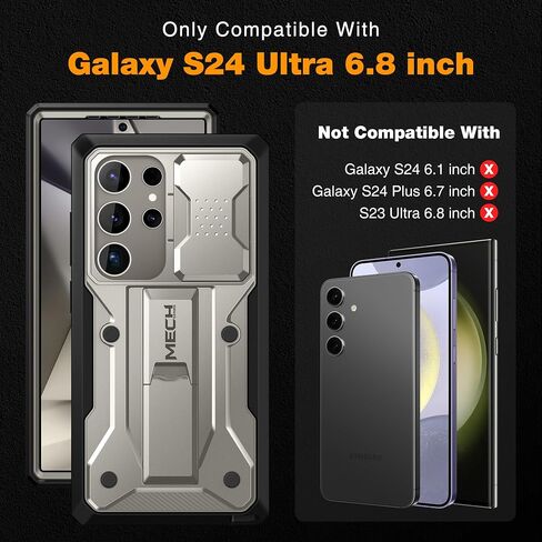 TONGATE for Samsung Galaxy S24 Ultra Case, [with Privacy Screen Protector & Slide Camera Cover] [2 Front Frames] Military Grade Shockproof S24 Ultra Phone Case with Stand & Belt-Clip, Black Privacy in Saudi Arabia