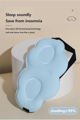 Sleep mask for Men and Women, 3D Contour Soft and Comfortable Without Eye Pressure, Strong Blackout Eye mask, Memory Foam Breathable and Elastic, for Travel Yoga Office nap Game (Blue) in Saudi Arabia