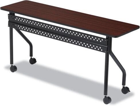 Iceberg Officeworks Mobile Training Table with Two Locking Wheels, Mahogany and Black, 72" L x 18" W x 29" H in Saudi Arabia