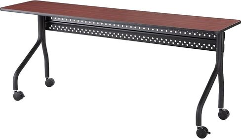 Iceberg Officeworks Mobile Training Table with Two Locking Wheels, Mahogany and Black, 72" L x 18" W x 29" H in Saudi Arabia