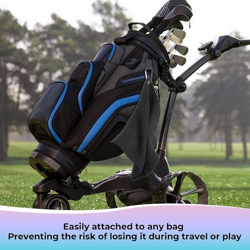 Golf Towel, Golf Towels for Golf Bags with Carabiner Clip, Premium Absorbent Microfiber Fabric Golf Towel, 11.4" x 11.4",Golf Towel f or Cleaning Golf Ball Club Putter Iron,Birthday Gifts for Golf Fan in Saudi Arabia
