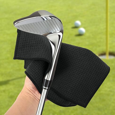 Golf Towel, Golf Towels for Golf Bags with Carabiner Clip, Premium Absorbent Microfiber Fabric Golf Towel, 11.4" x 11.4",Golf Towel f or Cleaning Golf Ball Club Putter Iron,Birthday Gifts for Golf Fan in Saudi Arabia