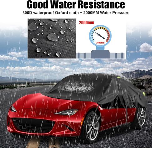 غطاء نصف سيارة متوافق مع تويوتا هايلاندر 2011-2023، غطاء سيارة أكسفورد 300D مقاوم للطقس مع شريط عاكس، حقيبة تخزين جميع الأحوال الجوية مقاومة للأشعة فوق البنفسجية in Kuwait