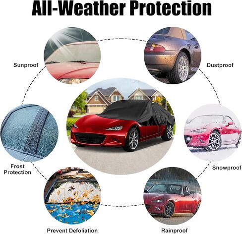 غطاء نصف سيارة متوافق مع تويوتا هايلاندر 2011-2023، غطاء سيارة أكسفورد 300D مقاوم للطقس مع شريط عاكس، حقيبة تخزين جميع الأحوال الجوية مقاومة للأشعة فوق البنفسجية in Kuwait