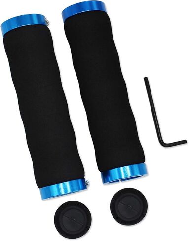 Bicycle Sponge Lockable Handlebar Grips Fits Cycle Mountain Bike BMX MTB Stunt Scooter Black Blue White in Saudi Arabia
