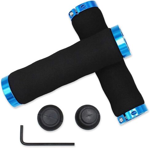 Bicycle Sponge Lockable Handlebar Grips Fits Cycle Mountain Bike BMX MTB Stunt Scooter Black Blue White in Saudi Arabia