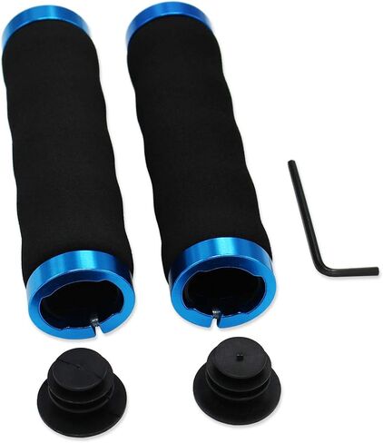 Bicycle Sponge Lockable Handlebar Grips Fits Cycle Mountain Bike BMX MTB Stunt Scooter Black Blue White in Saudi Arabia