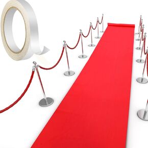 Shappy Red Carpet Runner Rug 55gsm Thickness with 1 Piece Carpet Tape for Wedding Christmas Xmas Thanksgiving Outdoor Accessories, Wedding Party Hallway Rug (2.6 x 164 Feet), As Pictures Show