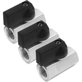 3PCS Mini Brass Ball Valve Shut Off Switch, Female x Female NPT Thread Pipe Fitting (1/4 inch)