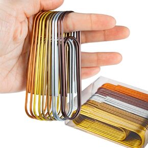 4" Inch Big Paper Clips, 10 Pcs Extra Large Paper Clips -Timenu Multicolored Mega Jumbo Giant Colored Paperclips for Office School Document Organizing