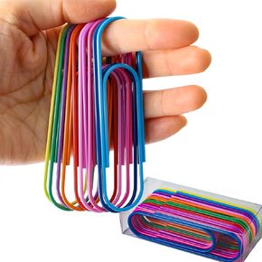4" Inch Big Paper Clips, 10 Pcs Extra Large Paper Clips -Timenu Multicolored Mega Jumbo Giant Colored Paperclips for Office School Document Organizing