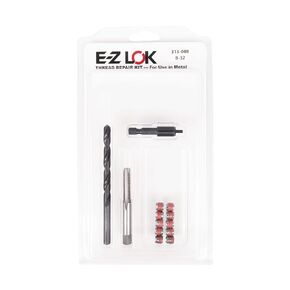 E-Z LOK Metal Thread Repair Kit Tool and Stainless Steel Threaded Inserts Thin Wall 8-32 x 1/4-28