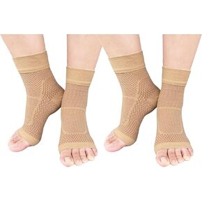 Compression Socks 2 Pairs Women Men Open Toe Compression Foot Sleeves for Ankle Relief Running Flight Travel