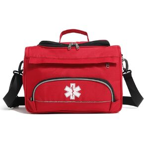 Empty Red First Responder Bag On Call Trauma Bag EMT First Aid Carrier for Paramedics and Emergency Medical Supplies Kit (Blue)