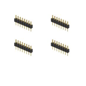 4PCS Gold Plated Spring Loaded Thimble Pogo Pin 7.5mm long Pin Male Spring Pogopin Header Target Connector Through Hold PCB (8 Pin Male)