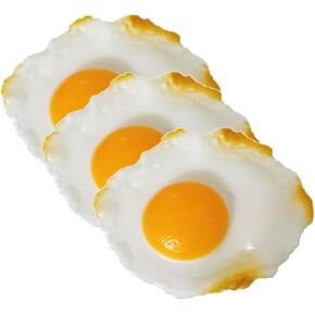 Vaguelly 3pcs Simulated Omelette Model Toys Restaurant Decoration Fried Egg Model Toy Real Looking Fake Fried Egg Simulation Fried Egg Fake Fried Egg Decoration Food PVC Fried Eggs