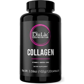 Dulàc - Collagen Pills + Hyaluronic Acid, Made in Italy, 120 Capsules of Collagen and Hyaluronic Acid, Biotin, Zinc, Selenium - Skin, Joints, Bones