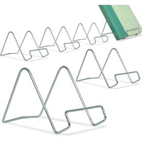BANBERRY DESIGNS Silver Wire Easel Display Stand - Smooth Chrome Metal - 3 Inch - Pack of 6