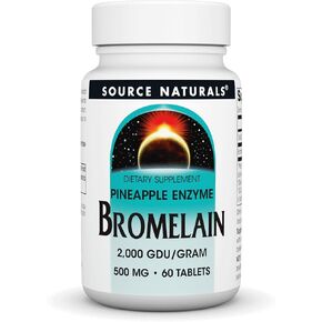 Source Naturals Bromelain, 2,000 GDU/GRAM, Pineapple Enzyme, 500 MG - 60 Tablets